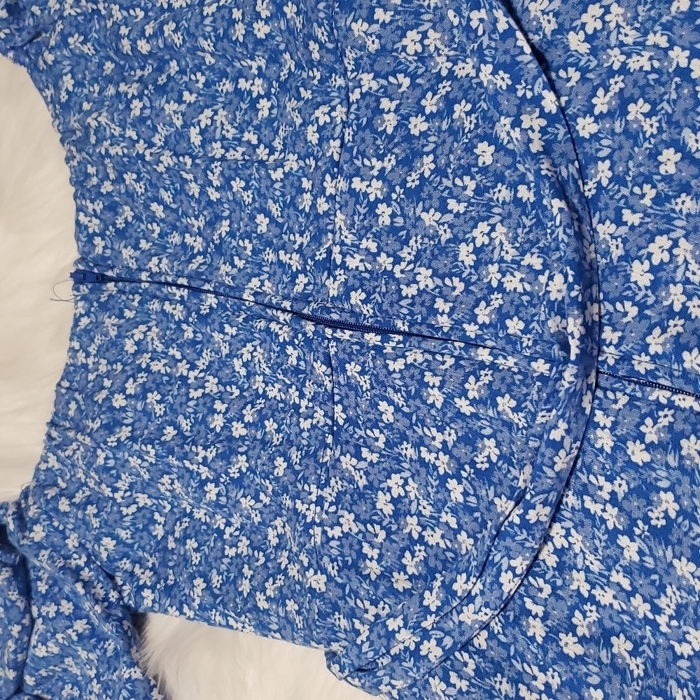 B.DARLIN FLORAL BLUE MINI DRESS SIZE 1/2 - Picture 10 of 11